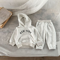 Load image into Gallery viewer, 2 Pieces Set Baby Unisex Letters Hoodies Swearshirts And Solid Color Pants Wholesale 230110216
