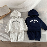 Load image into Gallery viewer, 2 Pieces Set Baby Unisex Letters Hoodies Swearshirts And Solid Color Pants Wholesale 230110216
