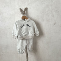 Load image into Gallery viewer, 2 Pieces Set Baby Unisex Letters Hoodies Swearshirts And Solid Color Pants Wholesale 230110216
