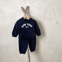 Load image into Gallery viewer, 2 Pieces Set Baby Unisex Letters Hoodies Swearshirts And Solid Color Pants Wholesale 230110216
