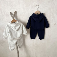 Load image into Gallery viewer, 2 Pieces Set Baby Unisex Letters Hoodies Swearshirts And Solid Color Pants Wholesale 230110216
