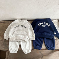 Load image into Gallery viewer, 2 Pieces Set Baby Unisex Letters Hoodies Swearshirts And Solid Color Pants Wholesale 230110216
