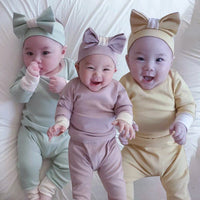 Load image into Gallery viewer, 3 Pieces Set Baby Unisex Color-blocking Tops And Pants And Bow Headwear Wholesale 230114267
