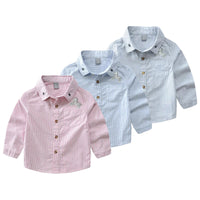 Load image into Gallery viewer, Baby Kid Boys Striped Cartoon Print Shirts Wholesale 23011476
