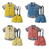 Load image into Gallery viewer, 3 Pieces Set Baby Kid Boys Birthday Party Bow Shirts Solid Color Vests Waistcoats And Striped Rompers Wholesale 230224135
