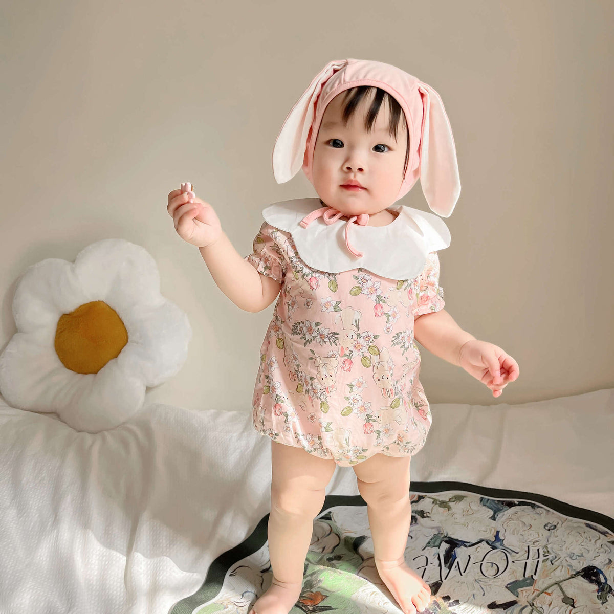 Baby Girls Flower Cartoon Print Rompers Wholesale 230326140