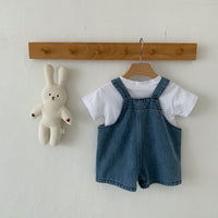 Load image into Gallery viewer, 2 Pieces Set Baby Kid Unisex Letters T-Shirts And Solid Color Rompers Wholesale 230326160
