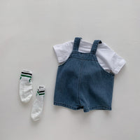 Load image into Gallery viewer, 2 Pieces Set Baby Kid Unisex Letters T-Shirts And Solid Color Rompers Wholesale 230326160
