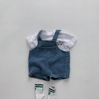 Load image into Gallery viewer, 2 Pieces Set Baby Kid Unisex Letters T-Shirts And Solid Color Rompers Wholesale 230326160
