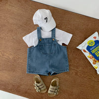 Load image into Gallery viewer, 2 Pieces Set Baby Kid Unisex Letters T-Shirts And Solid Color Rompers Wholesale 230326160
