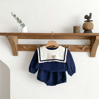 Load image into Gallery viewer, 2 Pieces Set Baby Kid Girls Solid Color Cartoon Tops And Shorts Wholesale 230326176
