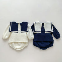 Load image into Gallery viewer, 2 Pieces Set Baby Kid Girls Solid Color Cartoon Tops And Shorts Wholesale 230326176
