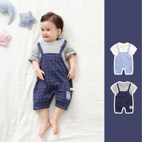 Load image into Gallery viewer, Baby Boys Checked Rompers Wholesale 23032668
