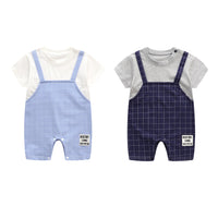 Load image into Gallery viewer, Baby Boys Checked Rompers Wholesale 23032668

