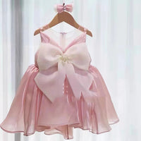 Load image into Gallery viewer, Baby Kid Girls Solid Color Bow Dresses Wholesale 23032672
