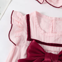 Load image into Gallery viewer, Baby Girls Solid Color Bow Rompers Wholesale 23032682
