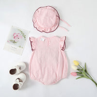 Load image into Gallery viewer, Baby Girls Solid Color Bow Rompers Wholesale 23032682

