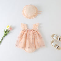 Load image into Gallery viewer, Baby Girls Solid Color Embroidered Rompers Wholesale 23032692
