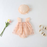 Load image into Gallery viewer, Baby Girls Solid Color Embroidered Rompers Wholesale 23032692
