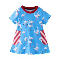 Load image into Gallery viewer, Baby Kid Girls Striped Animals Cartoon Dresses Wholesale 23040708
