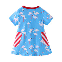 Load image into Gallery viewer, Baby Kid Girls Striped Animals Cartoon Dresses Wholesale 23040708
