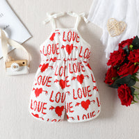 Load image into Gallery viewer, Baby Kid Girls Love heart Print Valentine&#39;s Day Rompers Wholesale 230407162
