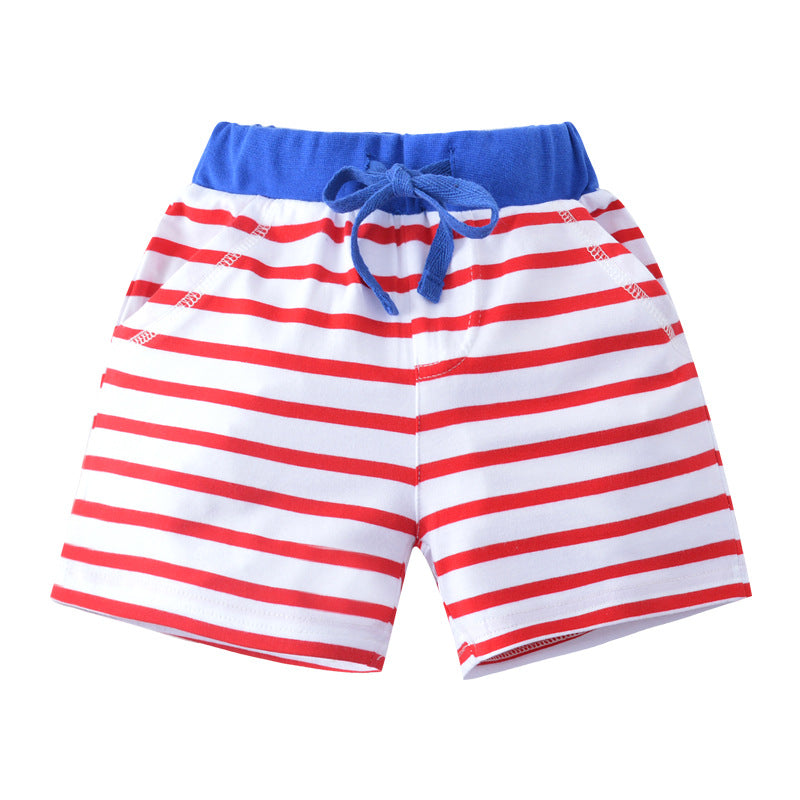 Baby Kid Girls Boys Striped Color-blocking Shorts Wholesale 23040717