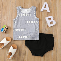Load image into Gallery viewer, 2 Pieces Set Baby Boys Galaxy Print T-Shirts And Solid Color Shorts Wholesale 230407182
