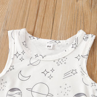Load image into Gallery viewer, 2 Pieces Set Baby Boys Galaxy Print T-Shirts And Solid Color Shorts Wholesale 230407182
