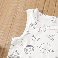 Load image into Gallery viewer, 2 Pieces Set Baby Boys Galaxy Print T-Shirts And Solid Color Shorts Wholesale 230407182
