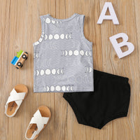 Load image into Gallery viewer, 2 Pieces Set Baby Boys Galaxy Print T-Shirts And Solid Color Shorts Wholesale 230407182

