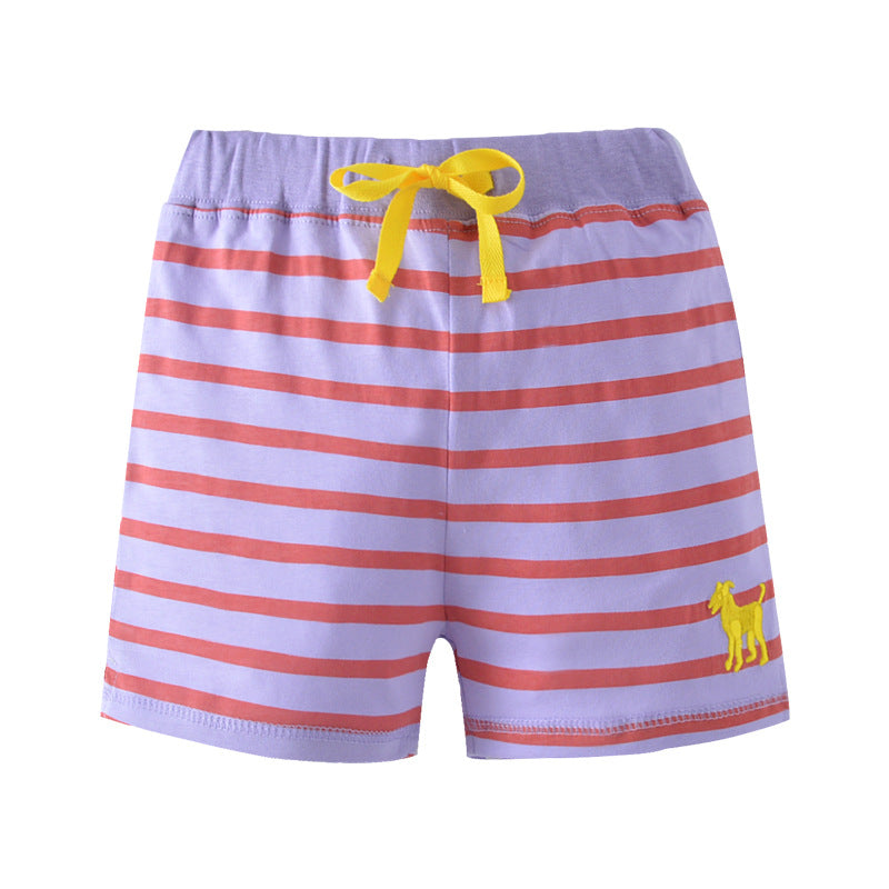 Baby Kid Girls Boys Striped Color-blocking Shorts Wholesale 23040719