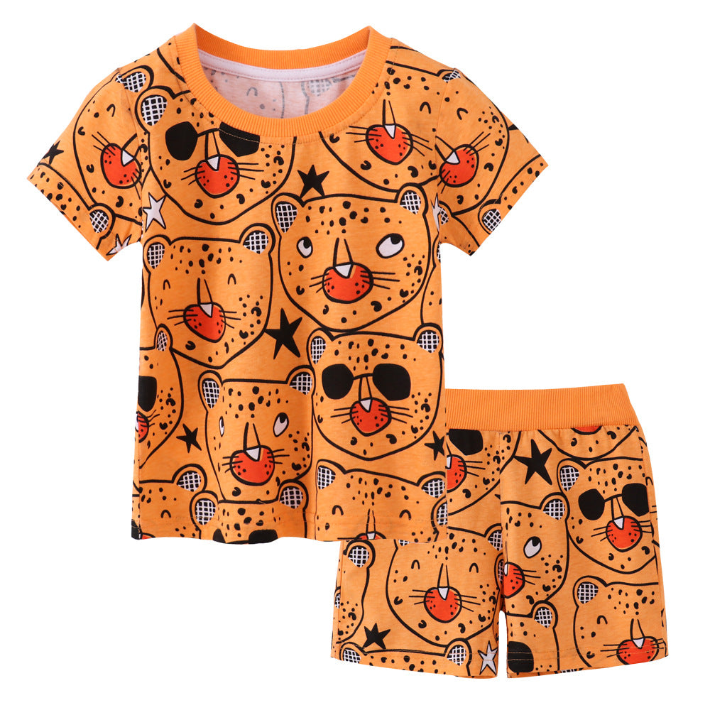 2 Pieces Set Baby Kid Boys Animals Cartoon Print T-Shirts And Shorts Wholesale 230407195