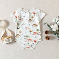 Load image into Gallery viewer, 2 Pieces Set Baby Girls Dinosaur Cartoon Print Rompers And Solid Color Shorts Wholesale 230407202
