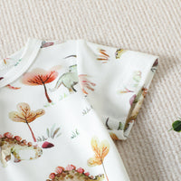 Load image into Gallery viewer, 2 Pieces Set Baby Girls Dinosaur Cartoon Print Rompers And Solid Color Shorts Wholesale 230407202
