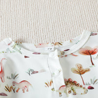 Load image into Gallery viewer, 2 Pieces Set Baby Girls Dinosaur Cartoon Print Rompers And Solid Color Shorts Wholesale 230407202
