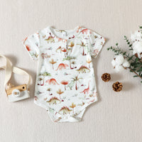Load image into Gallery viewer, 2 Pieces Set Baby Girls Dinosaur Cartoon Print Rompers And Solid Color Shorts Wholesale 230407202

