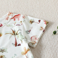 Load image into Gallery viewer, 2 Pieces Set Baby Girls Dinosaur Cartoon Print Rompers And Solid Color Shorts Wholesale 230407202
