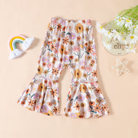 Load image into Gallery viewer, 3 Pieces Set Baby Girls Letters Flower Print Rompers And Pants And Bow Headwear Wholesale 230407248
