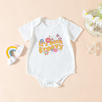 Load image into Gallery viewer, 3 Pieces Set Baby Girls Letters Flower Print Rompers And Pants And Bow Headwear Wholesale 230407248
