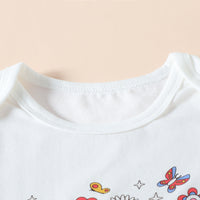 Load image into Gallery viewer, 3 Pieces Set Baby Girls Letters Flower Print Rompers And Pants And Bow Headwear Wholesale 230407248
