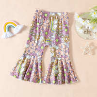 Load image into Gallery viewer, 3 Pieces Set Baby Girls Letters Flower Print Rompers And Pants And Bow Headwear Wholesale 230407248
