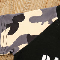 Load image into Gallery viewer, 2 Pieces Set Baby Kid Boys Letters Color-blocking Print Tops And Camo Shorts Wholesale 230407252
