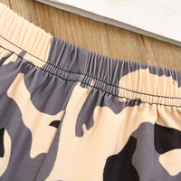 Load image into Gallery viewer, 2 Pieces Set Baby Kid Boys Letters Color-blocking Print Tops And Camo Shorts Wholesale 230407252
