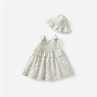 Load image into Gallery viewer, Baby Kid Girls Flower Print Dresses And Hats Wholesale 230407291
