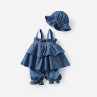 Load image into Gallery viewer, Baby Girls Solid Color Rompers Wholesale 23040738
