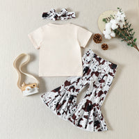 Load image into Gallery viewer, 2 Pieces Set Baby Kid Girls Letters Print T-Shirts And Cow Pants Wholesale 230407399
