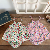 Load image into Gallery viewer, 2 Pieces Set Baby Girls Flower Print Tops And Shorts Wholesale 230407400
