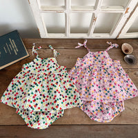 Load image into Gallery viewer, 2 Pieces Set Baby Girls Flower Print Tops And Shorts Wholesale 230407400
