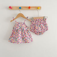 Load image into Gallery viewer, 2 Pieces Set Baby Girls Flower Print Tops And Shorts Wholesale 230407400
